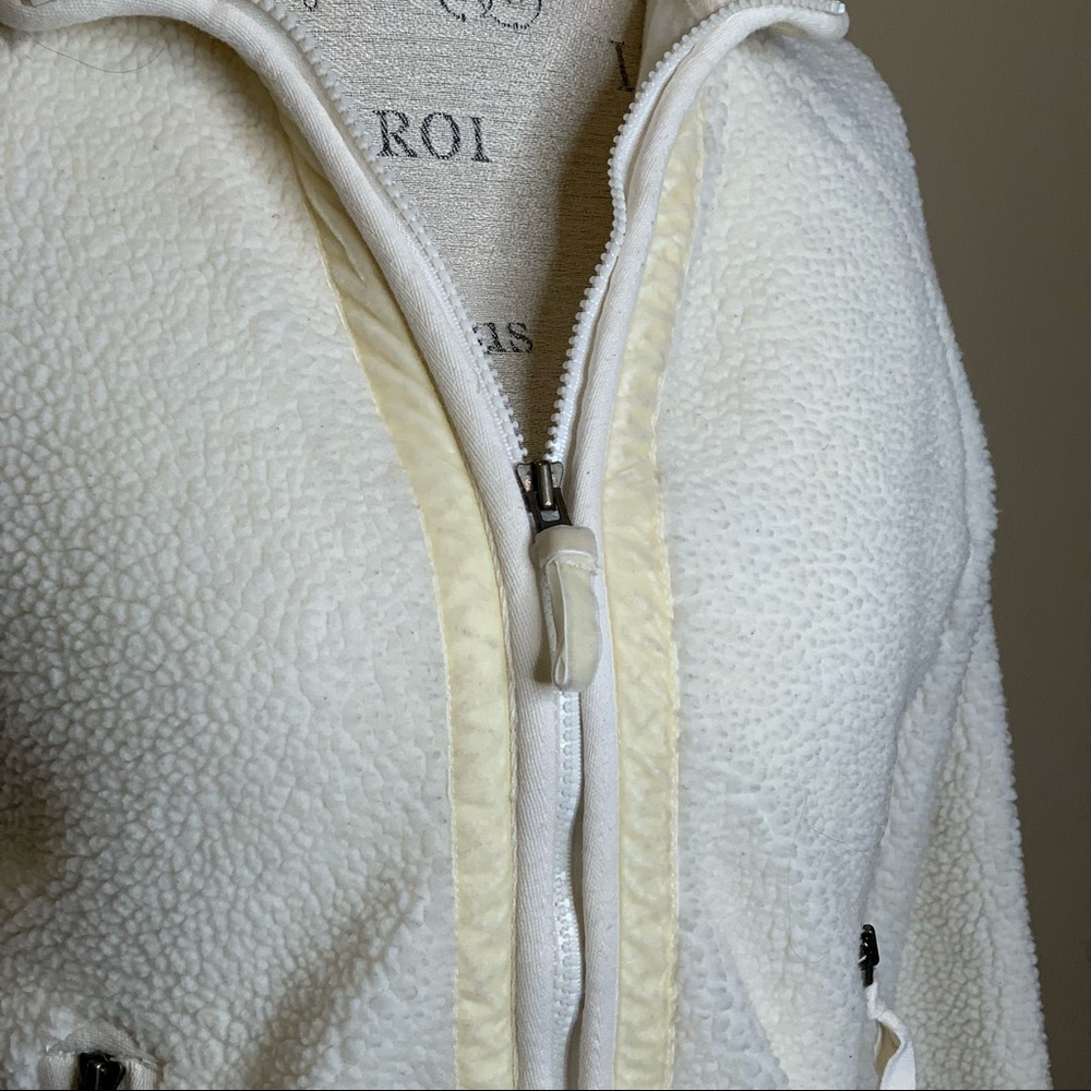 American Eagle ~ Sherpa Jacket Full Zip Nubby Ivory Size Medium - Picture 2 of 11